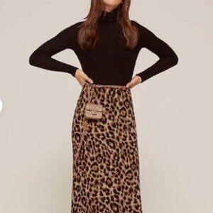 Reformation Mandy Leopard Print Maxi Skirt Size 2